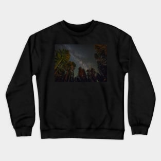 The Milky Way through the Pines Crewneck Sweatshirt